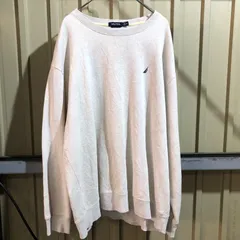 1437 NAUTICA トレーナー ホワイト XXL ノーティカ スウェット ワンポイント 刺繍ロゴ 古着卸 アメリカ仕入