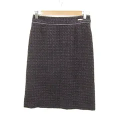 ダックス DAKS タイトスカート 38 M 紫 パープル チェック柄 ツイード ミモレ丈 /YS36 ■GY58