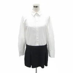 ザラ ZARA ドッキングワンピース シャツ 長袖 M 白 ホワイト 黒 ブラック 無地 ストライプ柄 ミニ丈 /YS54 ■GY58