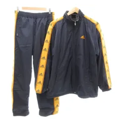 アディダス adidas ジャージ セットアップ L 紺 ネイビー ロゴテープ スタンドカラー /NL ■GY59