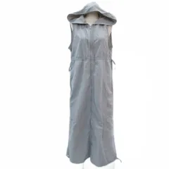 ザラ ZARA ワンピース ロング丈 マキシ丈 ノースリーブ S グレー フード付き ナイロン /SY57 ■GY58