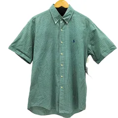 ラルフローレン RALPH LAUREN BLAKE オーバーチェック ボタンダウン 半袖 シャツ メンズ import：M 