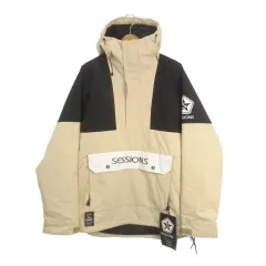 セッションズ SESSIONS スノーボードウェア アノラックジャケット SM/TP ベージュ 長袖 フード付き ツートンカラー /AH31 ■GY58