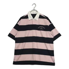 中古 メンズ ジャックバニー Jack Bunny!! 半袖ポロシャツ 5(L) ピンク×紺 ボーダー