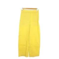 セオリー Theory パンツ 麻 リネン XXO 黄 イエロー ストレッチ フルレングス ワイドレッグ /AO30 ■GY61