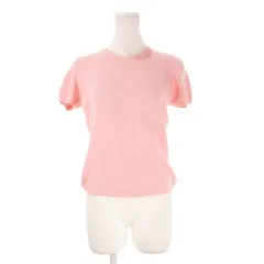 バーバリーブルーレーベル BURBERRY BLUE LABEL 半袖カットソー コットンニット M ピンク コーラル 無地 ラウンドネック /CK28 ■GY61