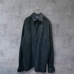 WEST COAST Y2K 黒 ブラックカラー フェイク スエード シャツ/Lサイズ相当 モード ストリート