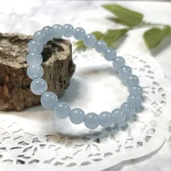 【E17438】アクアマリン　7-8㎜ ブレスレット　天然石＊アクセサリー＊パワーストーン＊AAA Aquamarine 8 mm bracelet