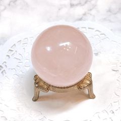 ローズクォーツ 丸玉 置物 スフィア 紅水晶 天然石 【超美品】138