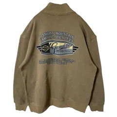 3XL フルジップ トレーナー バックプリント ハーレーダビッドソン オーバーサイズ バイカー ブラウン系 茶色 スウェット レディース ユニセックス メンズ 古着 長袖