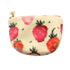 フェイラー FEILER ラブラリー バイ LOVERARY BY ポーチ いちご柄 ベージュ ピンク /SS ■OS