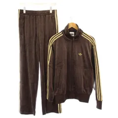 アディダスオリジナルス adidas originals FIREBIRD VELOUR TRACK TOP PANTS ファイヤーバードベロアトラックトップパンツ セットアップ ジャケット ジップアップ イージー ウエストゴム ロゴ S M 茶