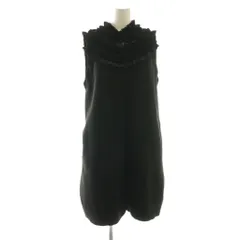 チェスティ Chesty 23SS フリルカラーニットベスト ワンピース 1 黒 ブラック ノースリーブ 無地 /AG ■OS