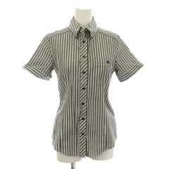 バーバリーブルーレーベル BURBERRY BLUE LABEL シャツ ブラウス 半袖 ストライプ柄 グレー 白 /JP