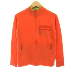 モンベル Montbell ニットカーディガン ジップアップ ウール 長袖 M オレンジ /HN