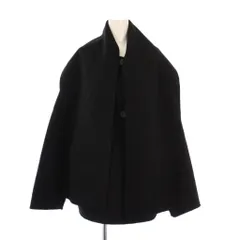 ザラ ZARA ウールショートスカーフコート アウター ワンカラー 無地 M 黒 ブラック タグ付き 6318/275/706 /BB