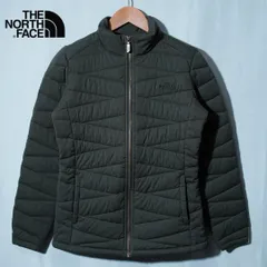 極美品 ノースフェイス THE NORTH FACE ダウンジャケット S カーキ ダークグリーン ライトダウン VX HEAT ロゴ刺繍 テック系 ストリート Y2K 古着 J820