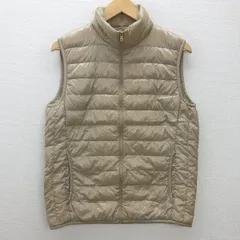 K■ユニクロ/UNIQLO ウルトラライトダウンベスト【M】ベージュ/MENS■22T【中古】
