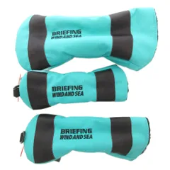 ブリーフィング BRIEFING WIND AND SEA 美品 ゴルフヘッドカバー 3点セット パターカバー ロゴ 青 ターコイズブルー /AEのサムネイル