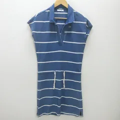 K■ラコステ/LACOSTE インディゴ染 半袖ワンピース/鹿の子地【34】紺/MENS■17【中古】