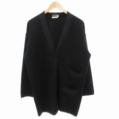 サルヴァトーレフェラガモ Salvatore Ferragamo ロングカーディガン ニット 長袖 切替 ウール M 黒 ブラック /GV ■GY18