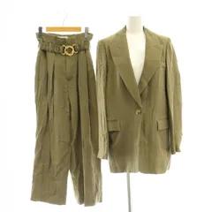 ザラ ZARA スーツ セットアップ テーラードジャケット パンツ S カーキ /ES ■OS