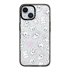 【特価セール】CASETiFY コンパクト iPhone 15 ケース [MIL規格準拠 (2x MIL-STD-810G) / 1.2mからの落下テストをクリア] - Bunnies - クリア ブラック