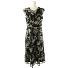 グレースコンチネンタル GRACE CONTINENTAL 22AW オーナメント刺繍 ワンピース ノースリーブ 38 ブラック マルチカラー /ES ■OS ■SH