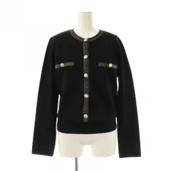 アプワイザーリッシェ Apuweiser-riche 24AW ラメ配色ジャケットアンサンブル ニット カーディガン カットソー リブ 2 ブラック /CX ■OS