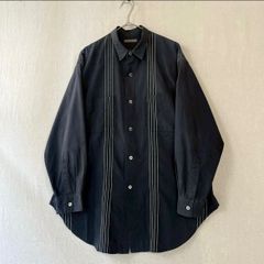 archive】90s イッセイミヤケ プリーツ加工シャツ ブラック ワイド