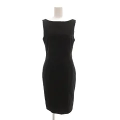 ラルフローレン RALPH LAUREN 美品 ワンピース 9 ノースリーブ ひざ丈 ボートネック 黒 ブラック /AE