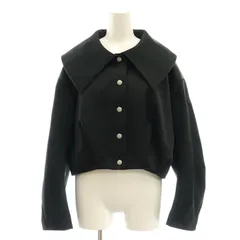 ランバンオンブルー LANVIN en Bleu 25SS ビッグカラータックブルゾン ジャケット クロップド スナップボタン 38 黒 ブラック /CX ■OS ■SHのサムネイル