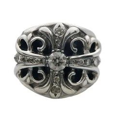 Chrome Hearts クロムハーツ KEEPER RING キーパーリング アフターパヴェダイヤ 指輪 約16号 SV925 シルバー