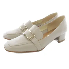 ダイアナ スクエアトゥ ローファー レザー 24cm グレージュ