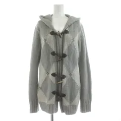 バランタイン BALLANTYNE ニットジャケット フード トグルボタン アーガイル柄 カシミヤ グレー /KU