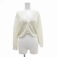 アナイ ANAYI カーディガン ニット ショート丈 Vネック ラメ 38 白 ホワイト /JS ■MA