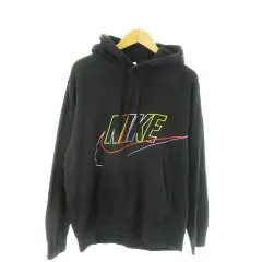 ナイキ NIKE クラブ フリース+ プルパーカー スウェット 長袖 ロゴ刺繍 裏起毛 XL 黒 ブラック DX0542-010 /AO10 ■GY99