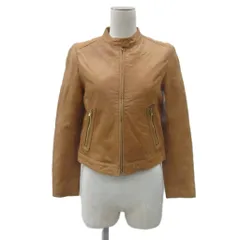 ボールジー BALLSEY トゥモローランド ライダースジャケット レザージャケット 革ジャン シングル 38 M キャメル シープレザー ミドル丈 11-07-21-07001 /YS6 ■GY61