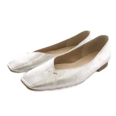 ダイアナ DIANA パンプス レザー スクエアトゥ 23cm シルバー色