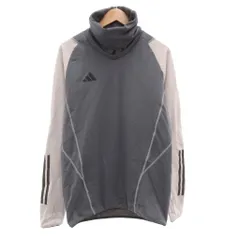 アディダス adidas Tシャツ L 長袖 タートルネック 裏起毛 グレー /AE