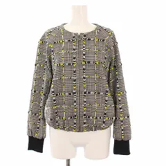 ダイアグラム グレースコンチネンタル Diagram GRACE CONTINENTAL チェック刺繍ブルゾン ノーカラージャケット 36 グレー 38301236 /KHのサムネイル