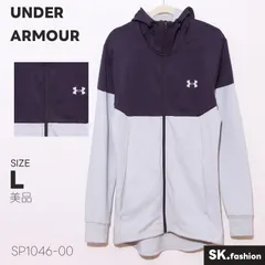 美品 UNDER ARMOUR アンダーアーマー ジャケット パーカー 長袖 バイカラー 配色切替 スポーツ向け 　グレー　 【SP1046-00】 送料無料　古着　レディースのサムネイル