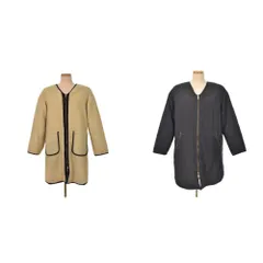 バンヤードストーム BARNYARDSTORM リバーシブル ボア キルティング ノーカラー コート 0 ベージュ 黒 ブラック ■FY