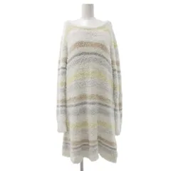 ジェラートピケ gelato pique 美品 ワンピース ルームウェア F ホワイト 白 ベージュ ボーダー柄 /IU