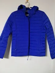 UNIQLOブルー 軽量ダウン フードジャケット M