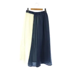 ローズバッド ROSE BUD ドット レース 切替 プリーツスカート マキシ ロング F 紺 ネイビー 白 ホワイト /AT ■OS