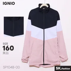 美品 IGNIO イグニオ ジャケット ジャンパー 長袖 配色切替 スタンドカラー 軽量 　ネイビー ピンク　 【SP1048-00】 送料無料　古着　レディース