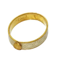 コーチ COACH ブレスレット バングル シグネチャー ホワイト ゴールドカラー /KH