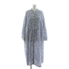 スタディオクリップ Studio Clip ワンピース ロング 長袖 F 青 ブルー 小花柄 スタンドカラー /RR