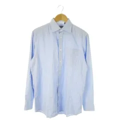 ポールスミス PAUL SMITH ワイシャツ Yシャツ 長袖シャツ L 青 ブルー ヘリンボーン PL-N1001*-32311 /AO22 ■GY03